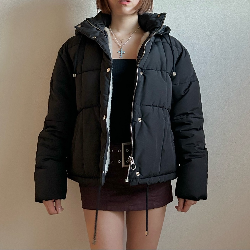 Topshop hooded puffer jacket
